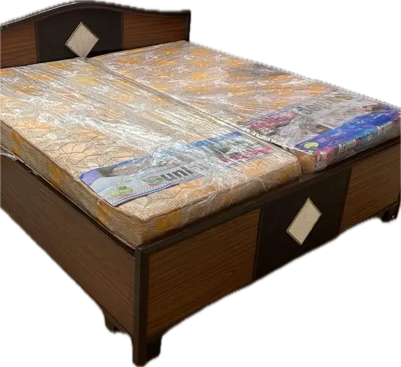 Wooden King Size Double Bed with Mattress