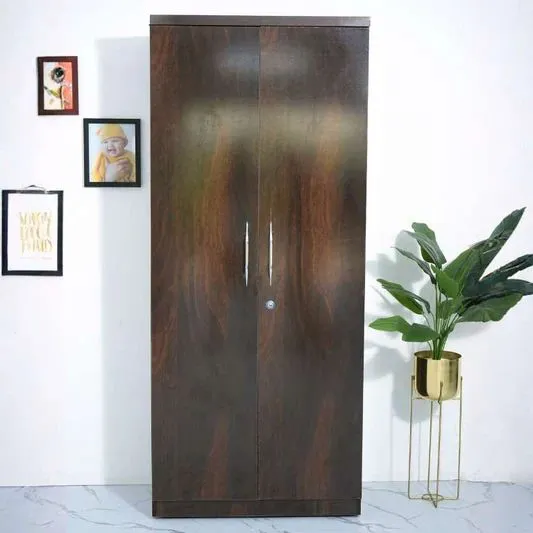 Black Wooden Wardrobe with Mirror (L)